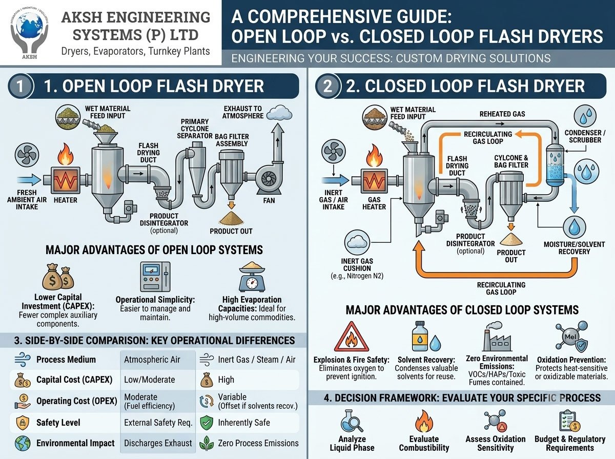 Open Loop vs. Closed Loop Flash Dryers: Which is Right for Your Process?