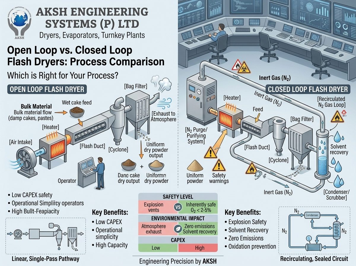 Open Loop vs. Closed Loop Flash Dryers: Which is Right for Your Process?