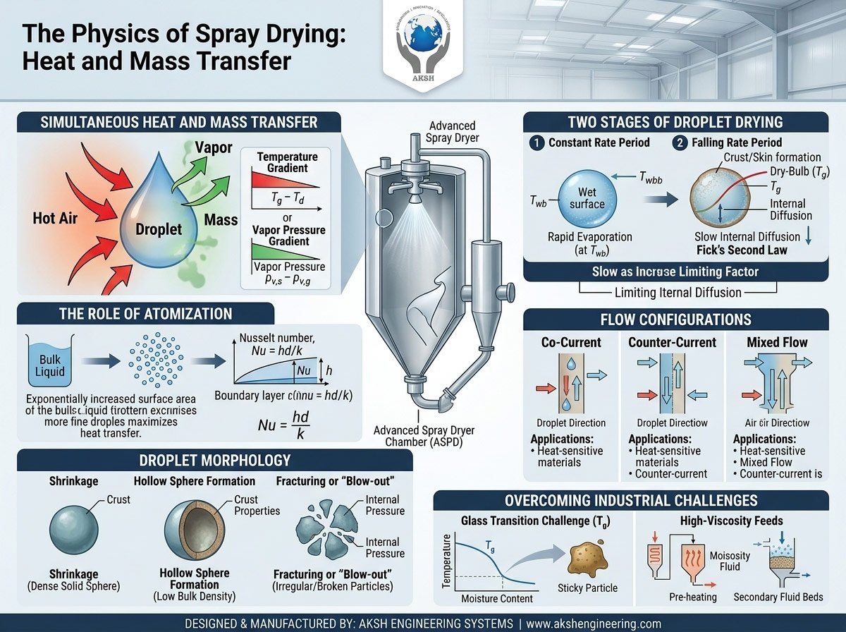 The Physics of Spray Drying: Heat and Mass Transfer Explained