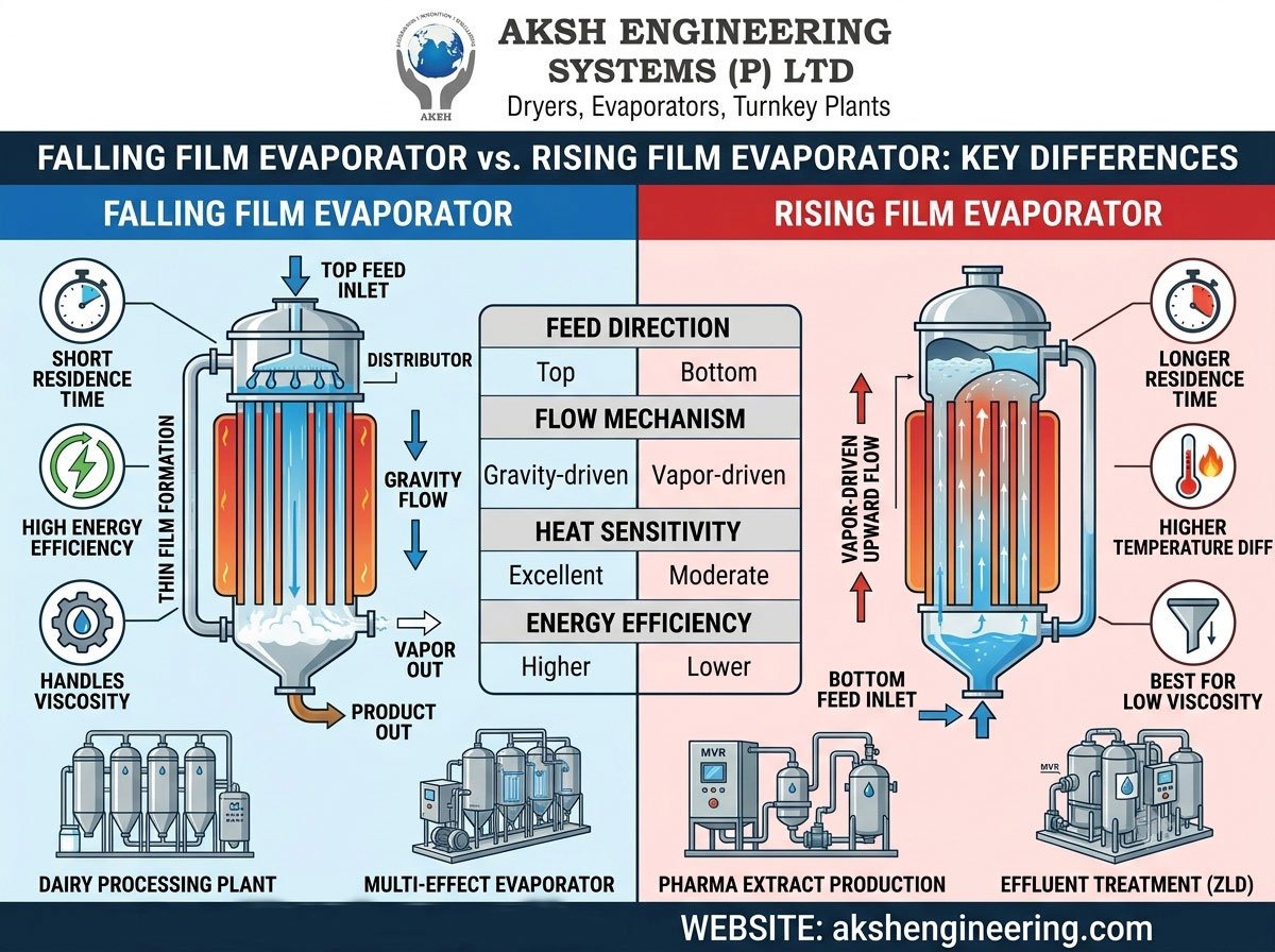 Falling Film Evaporator vs Rising Film Evaporator: Key Differences