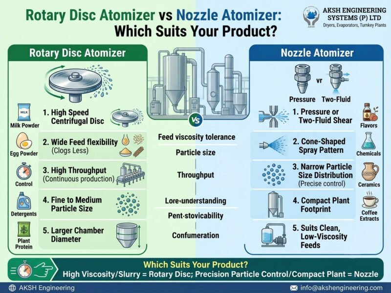 Rotary Disc Atomizer vs Nozzle Atomizer: Which Suits Your Product?
