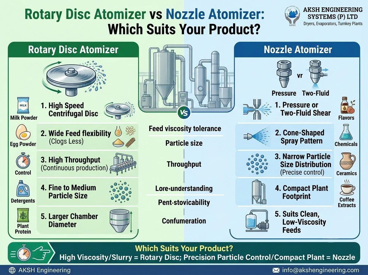 Rotary Disc Atomizer vs Nozzle Atomizer: Which Suits Your Product?