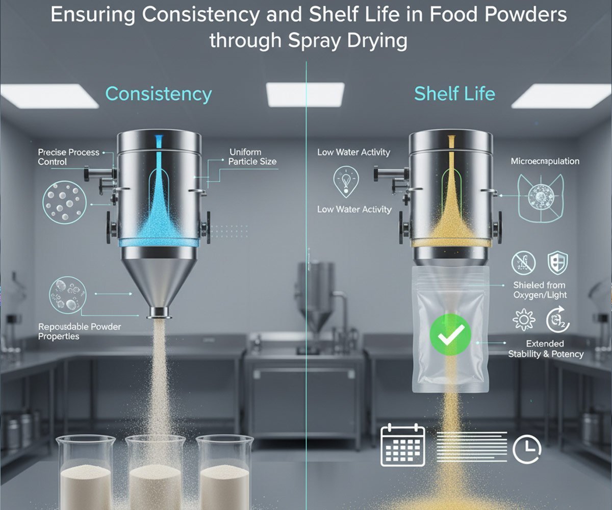 Ensuring Consistency and Shelf Life in Food Powders through Spray Drying