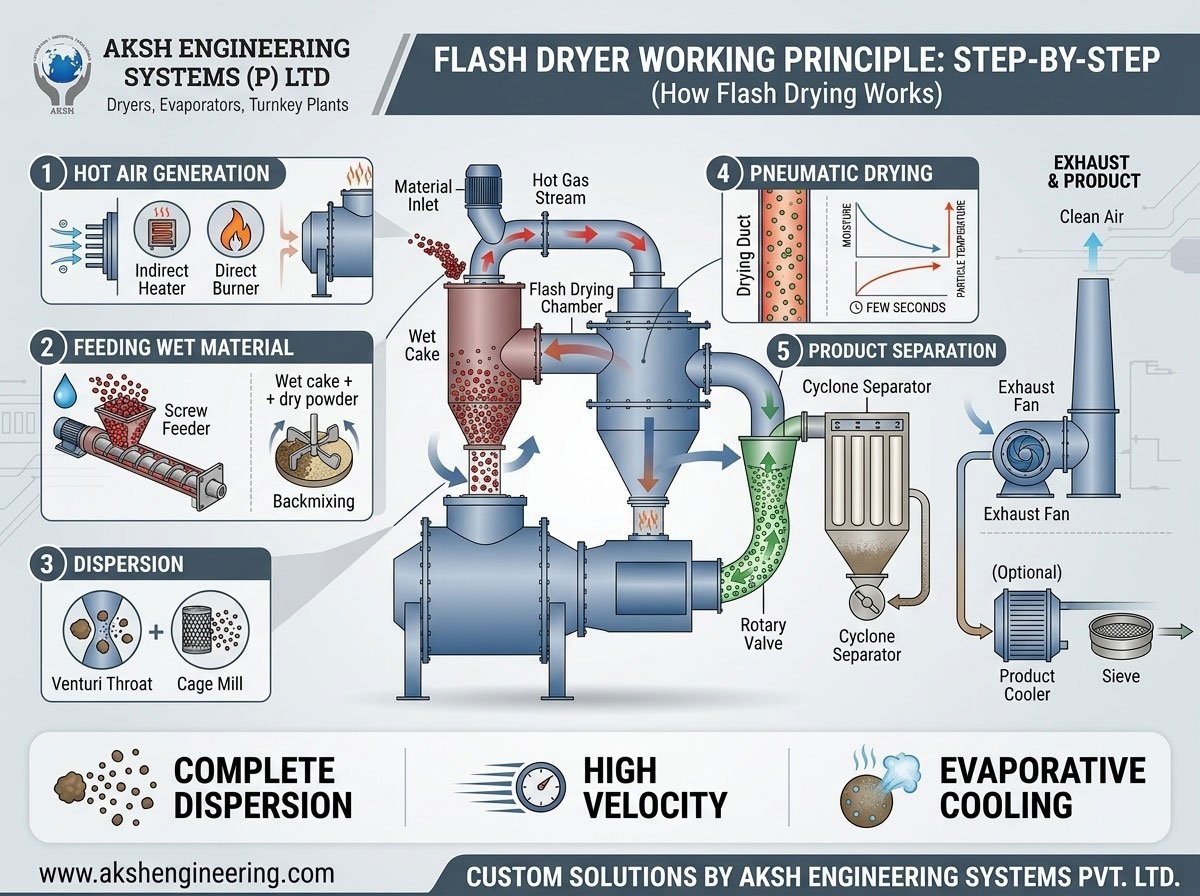 Flash Dryer Working Principle