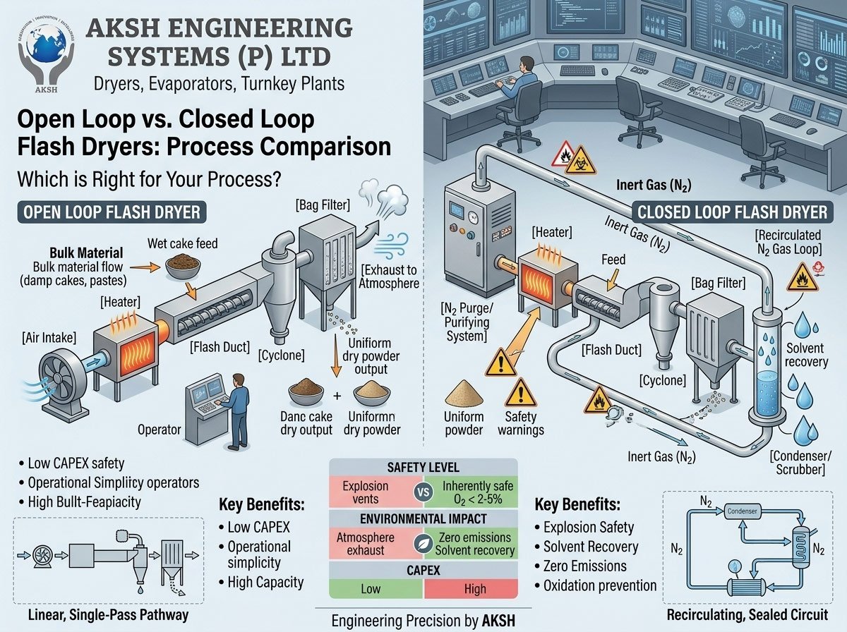 Open Loop vs. Closed Loop Flash Dryers: Which is Right for Your Process?