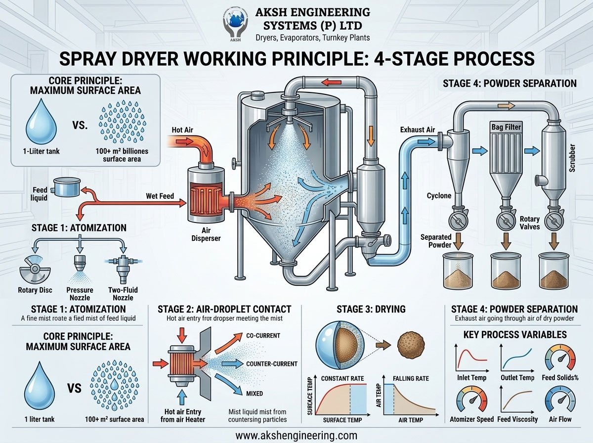 Spray Dryer Working Principle